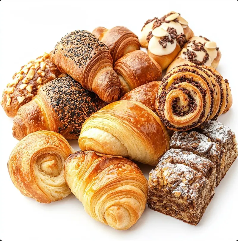 Box anti-gaspi d'une boulangerie halal : croissants, pains au chocolat et pains